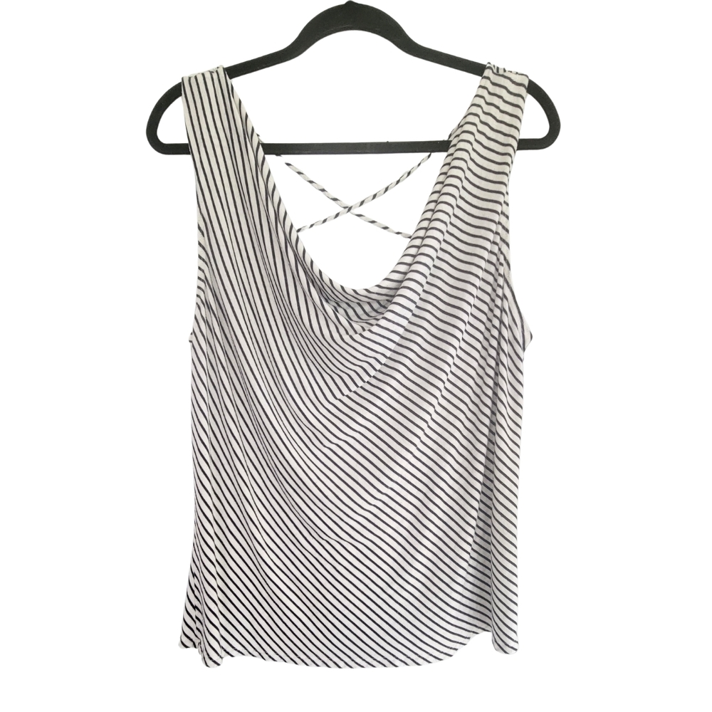 Nine Britton Black and White Striped Tank Top